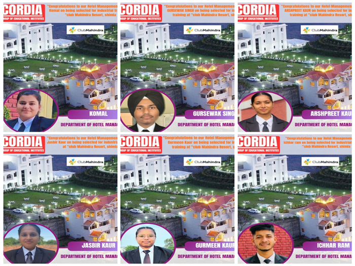 Our Hotel Management students have been selected as Industrial Trainees at Mahindra Holidays and Resorts India Limited, Club Mahindra Kandaghat. Himachal Pradesh.