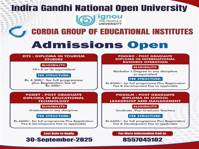 IGNOU admission and re-registration deadline extended till Sep 30, 2025!